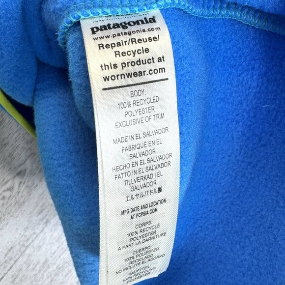 Patagonia Synchilla Snap Fleece Pullover Mens Size XXL 2XL Blue Colorblock - Picture 5 of 5
